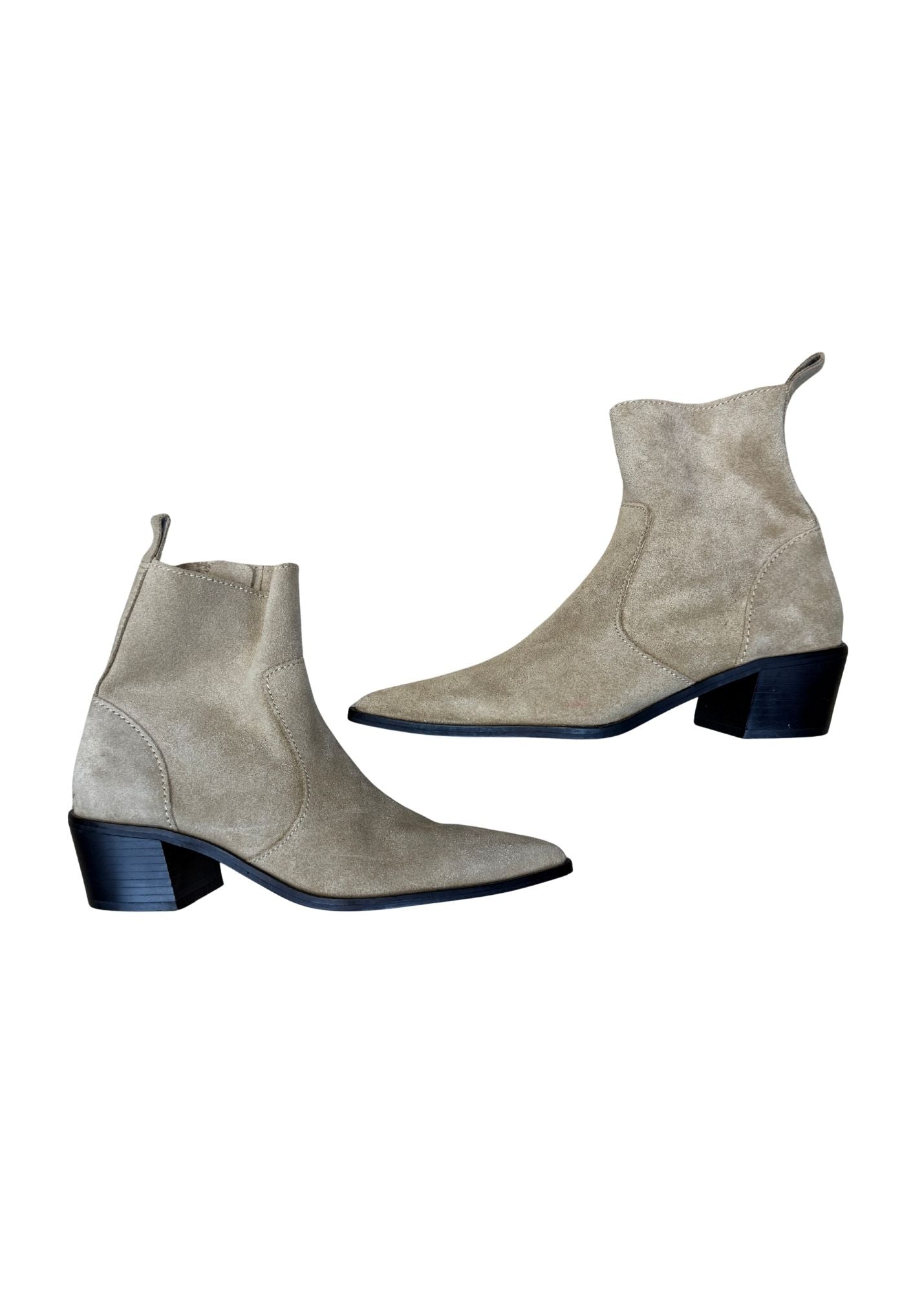 Pre-loved Beige Suede Booty - Size 6