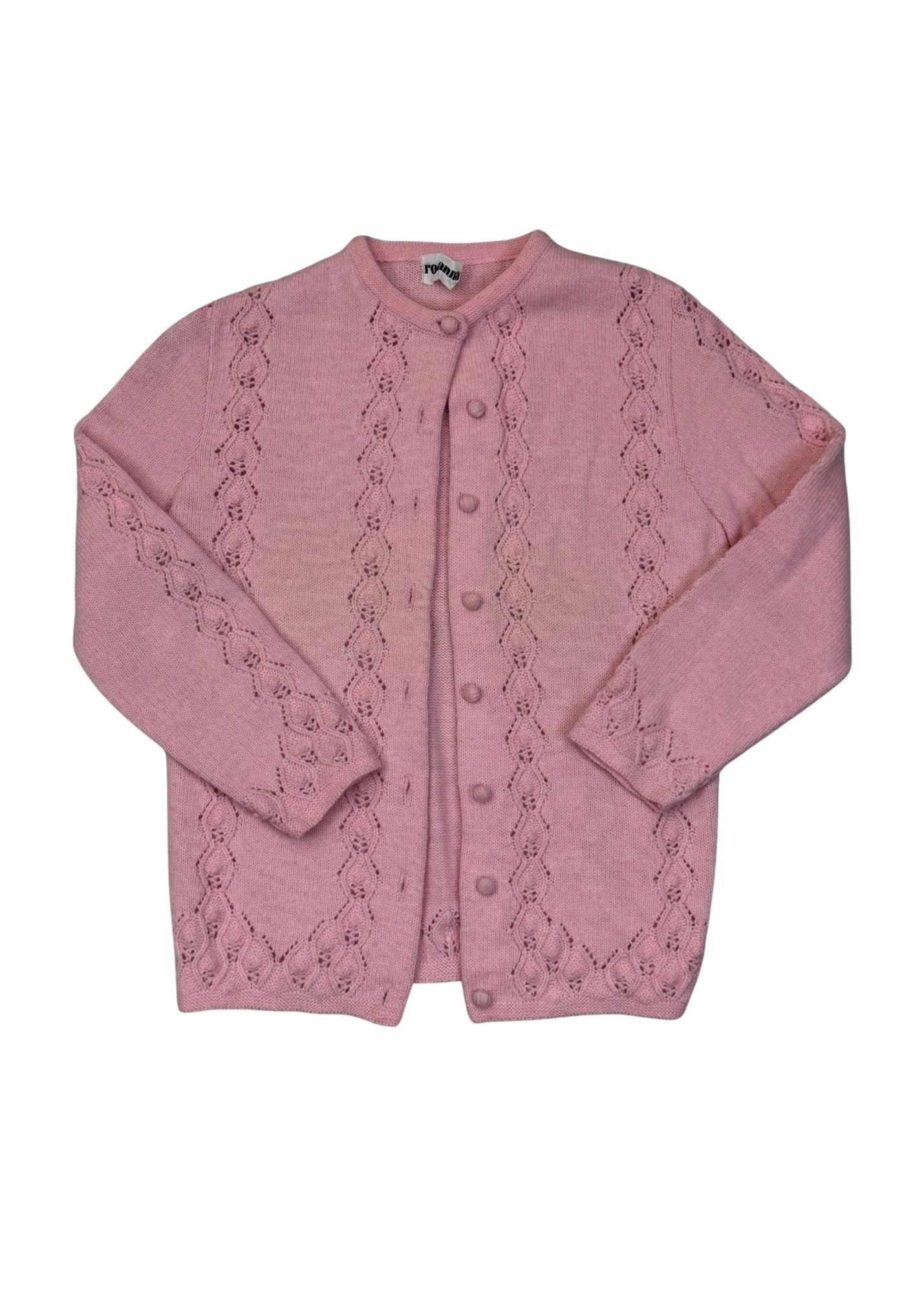 Vintage Pale Pink Cardigan with Buttons - Size S