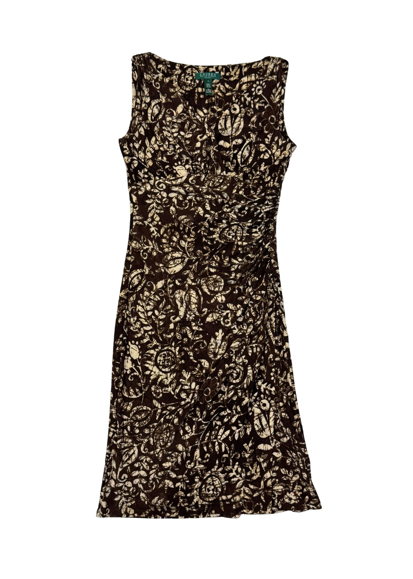 Pre-loved Lauren by Ralph Lauren Brown Patterned Dress - Size S