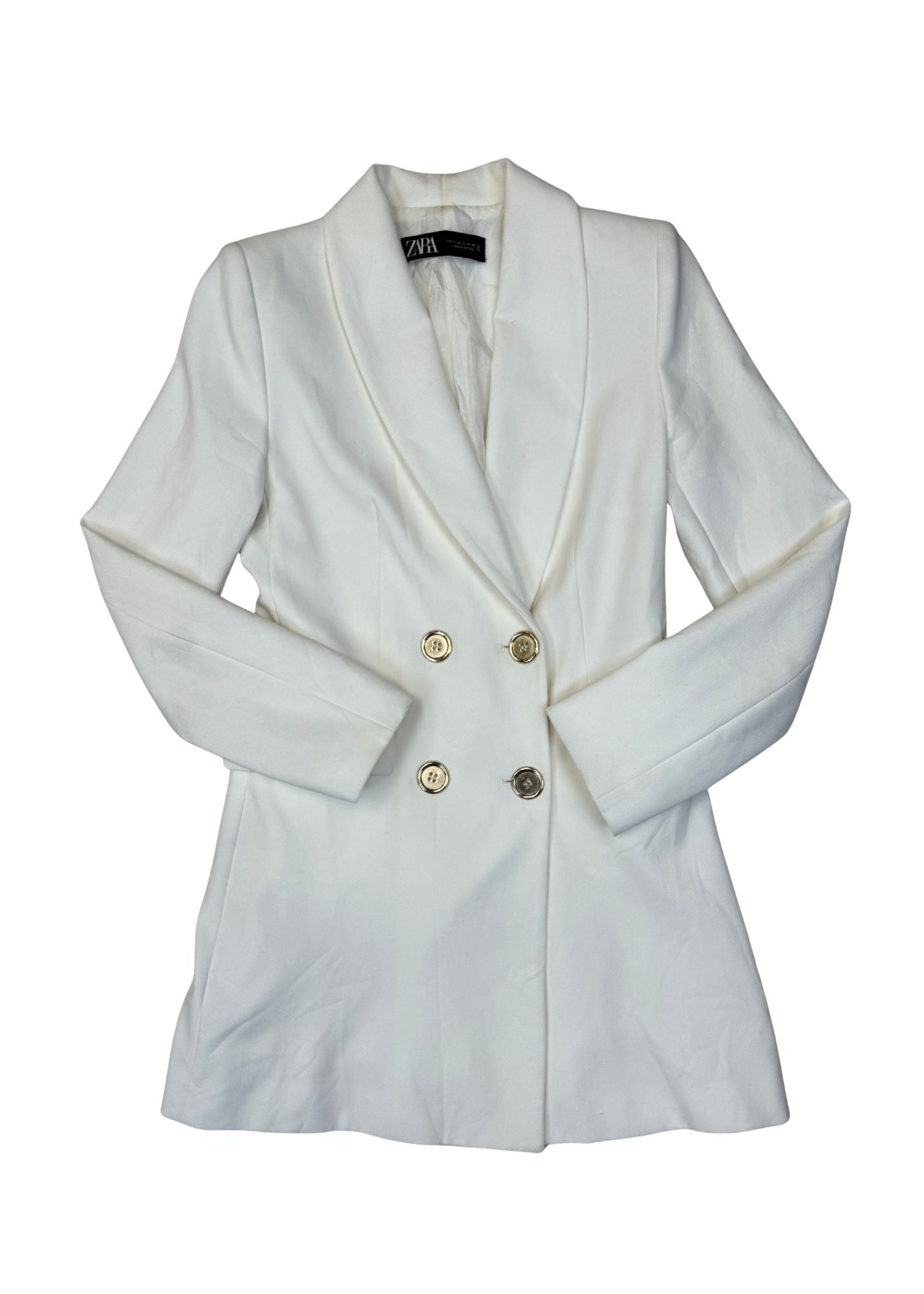 Pre-loved White Double Breasted Blazer - Size S