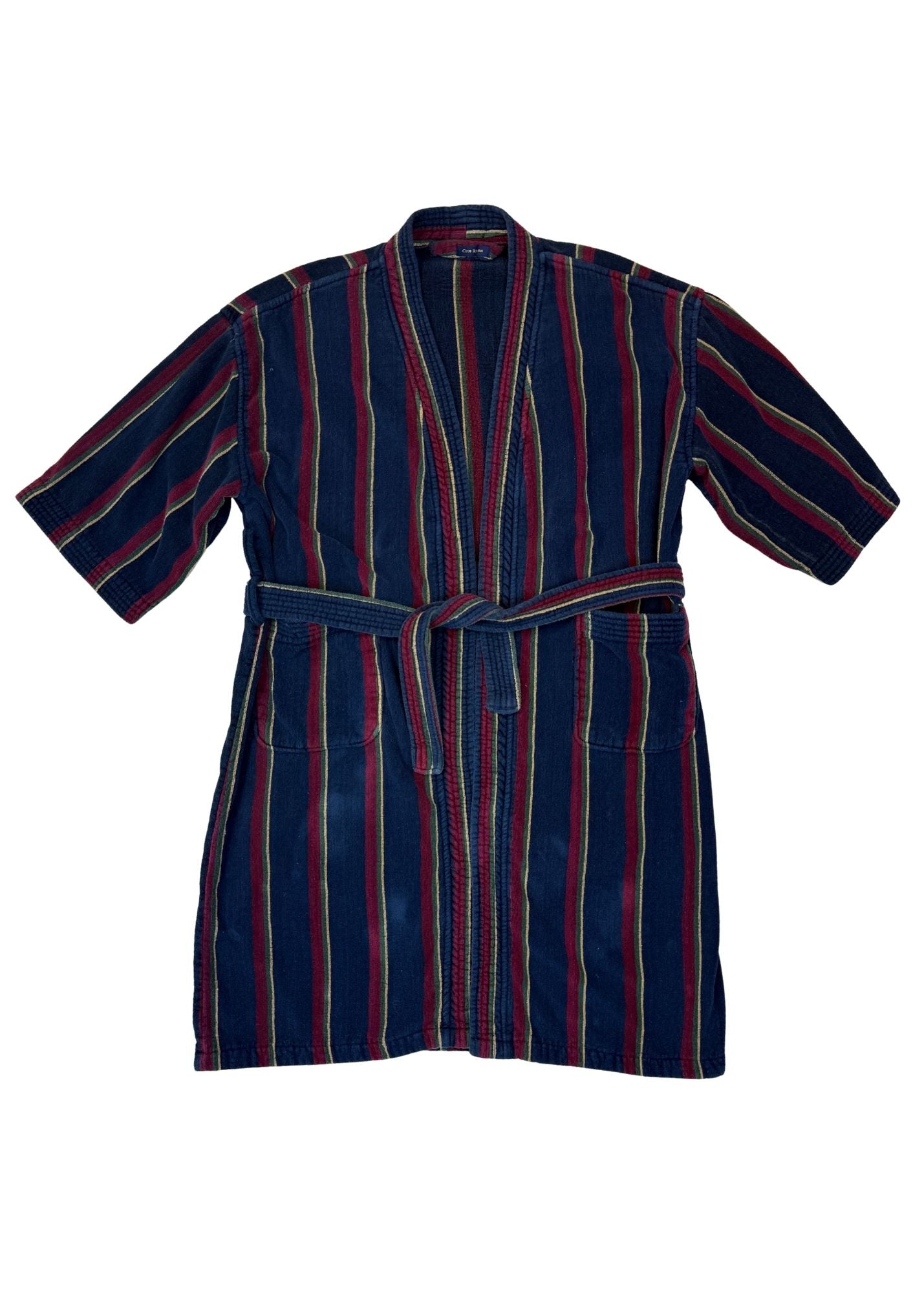 Vintage Club Room French Terry Striped Robe - Size O/S
