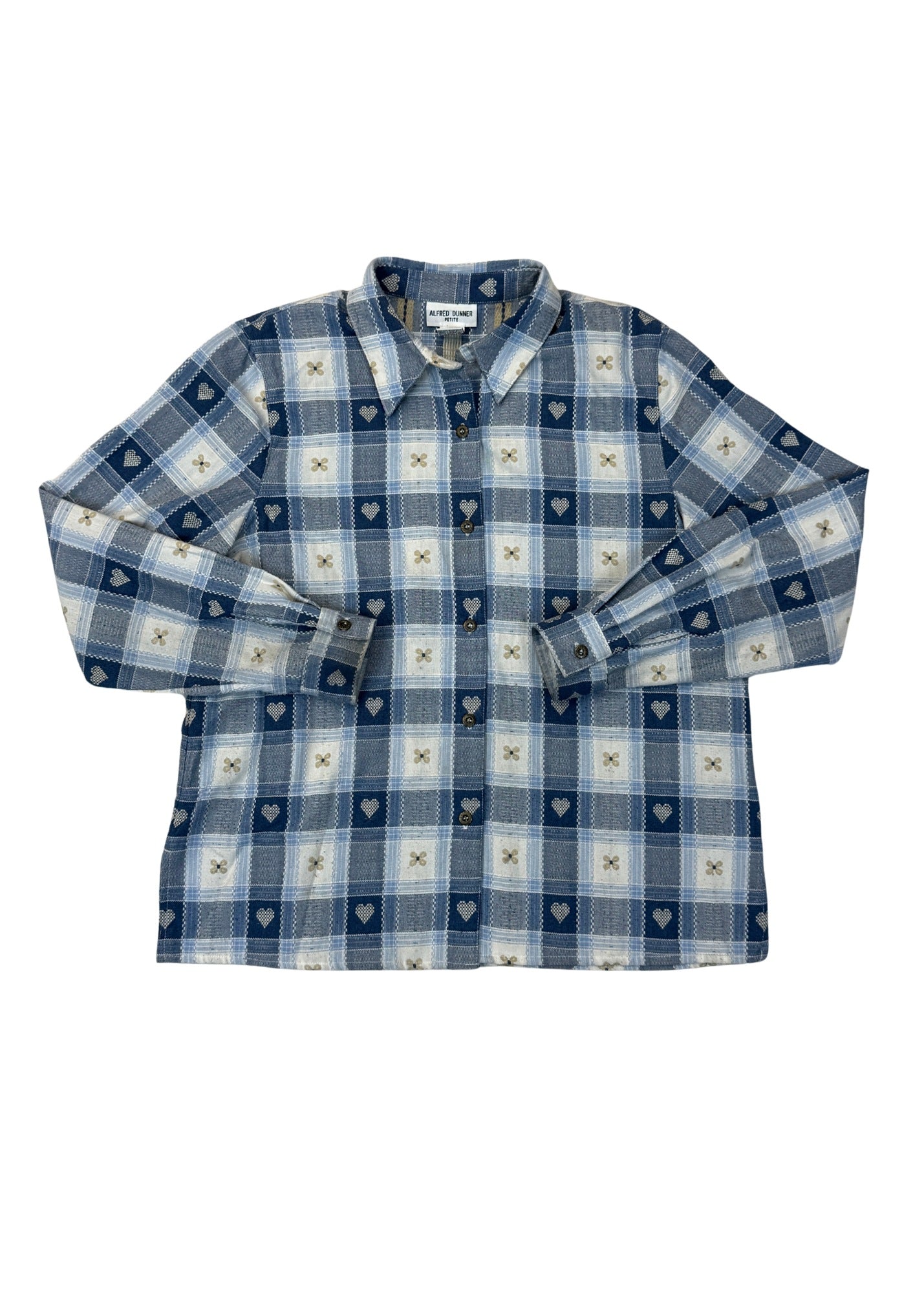 Pre-loved Alfred Dunner Petit Blue Quilt Blouse - Size L