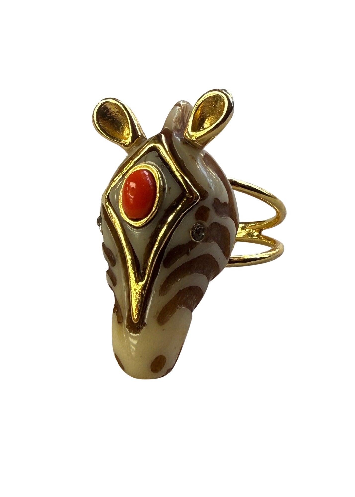 Zebra 18kt Gold Filled Hand Casted Ring - Size 8