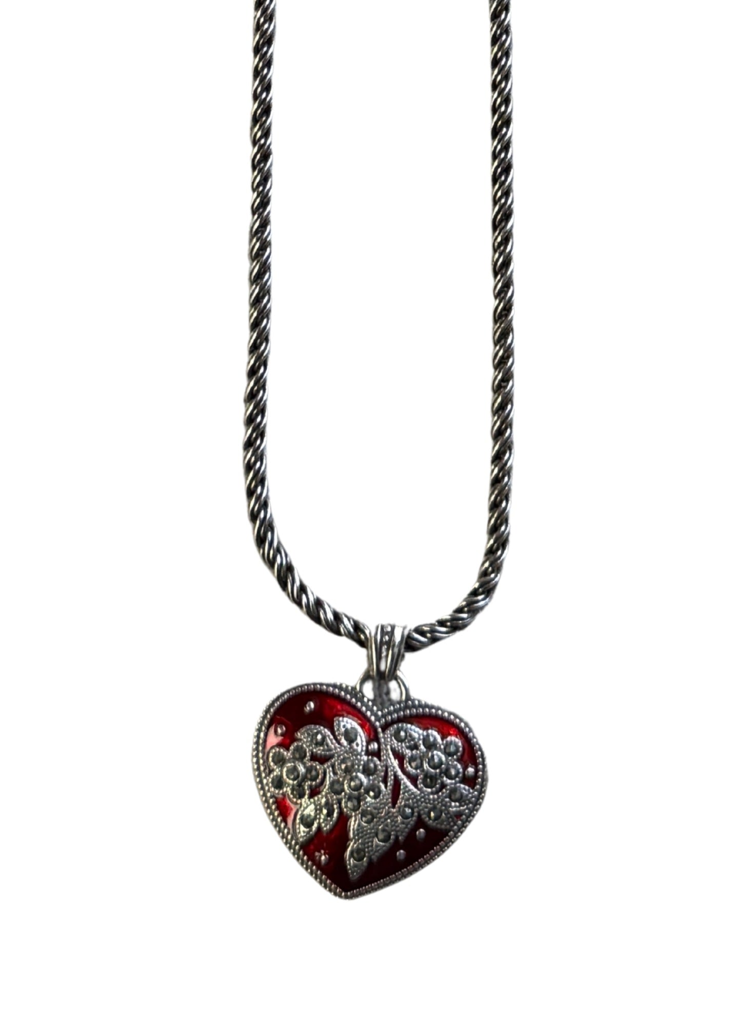 Pre-loved Silver Brighton Heart Pendant Necklace