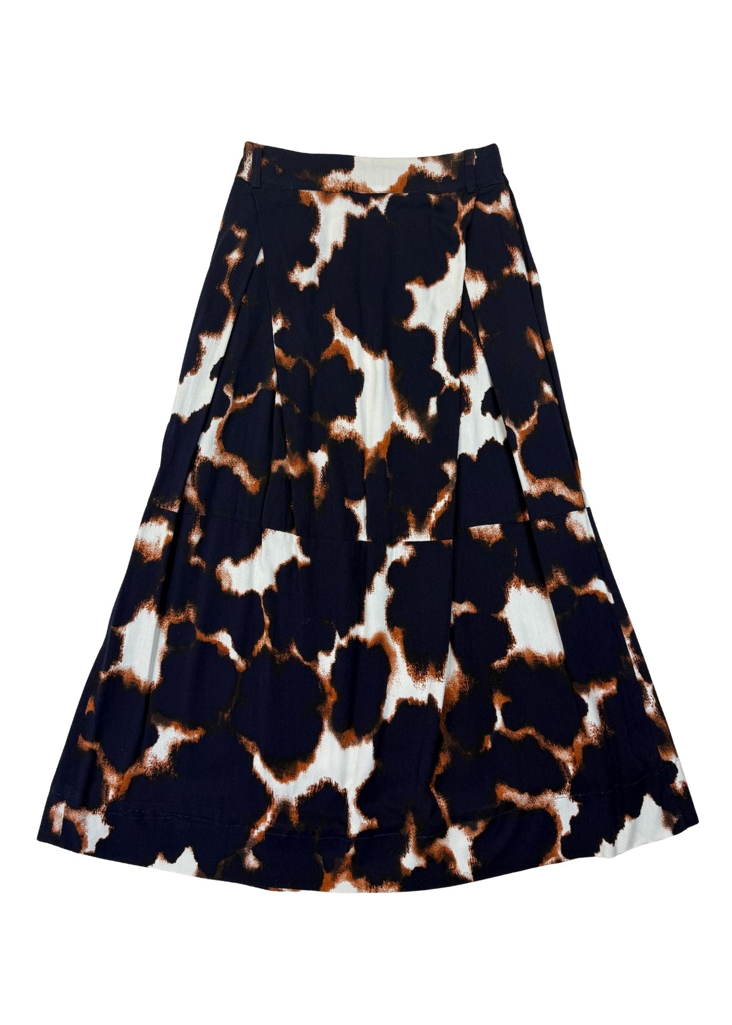Pre-loved Navy Cow Print Skirt - Size S