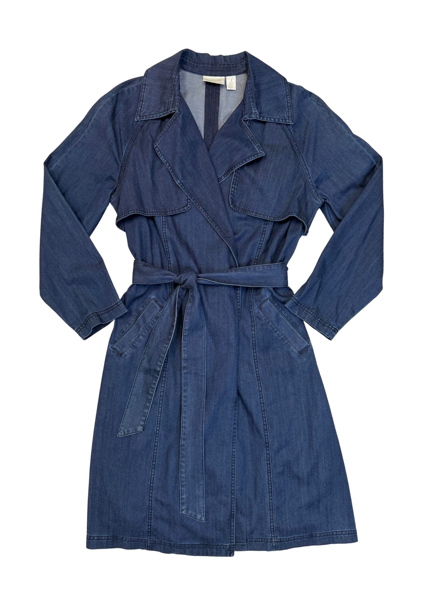 Pre-loved Chico’s Denim Trench Coat - Size XS