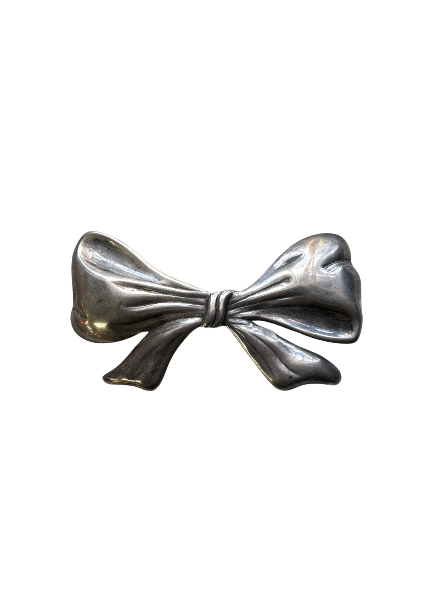 Vintage Large Sterling Silver Bow Brooch