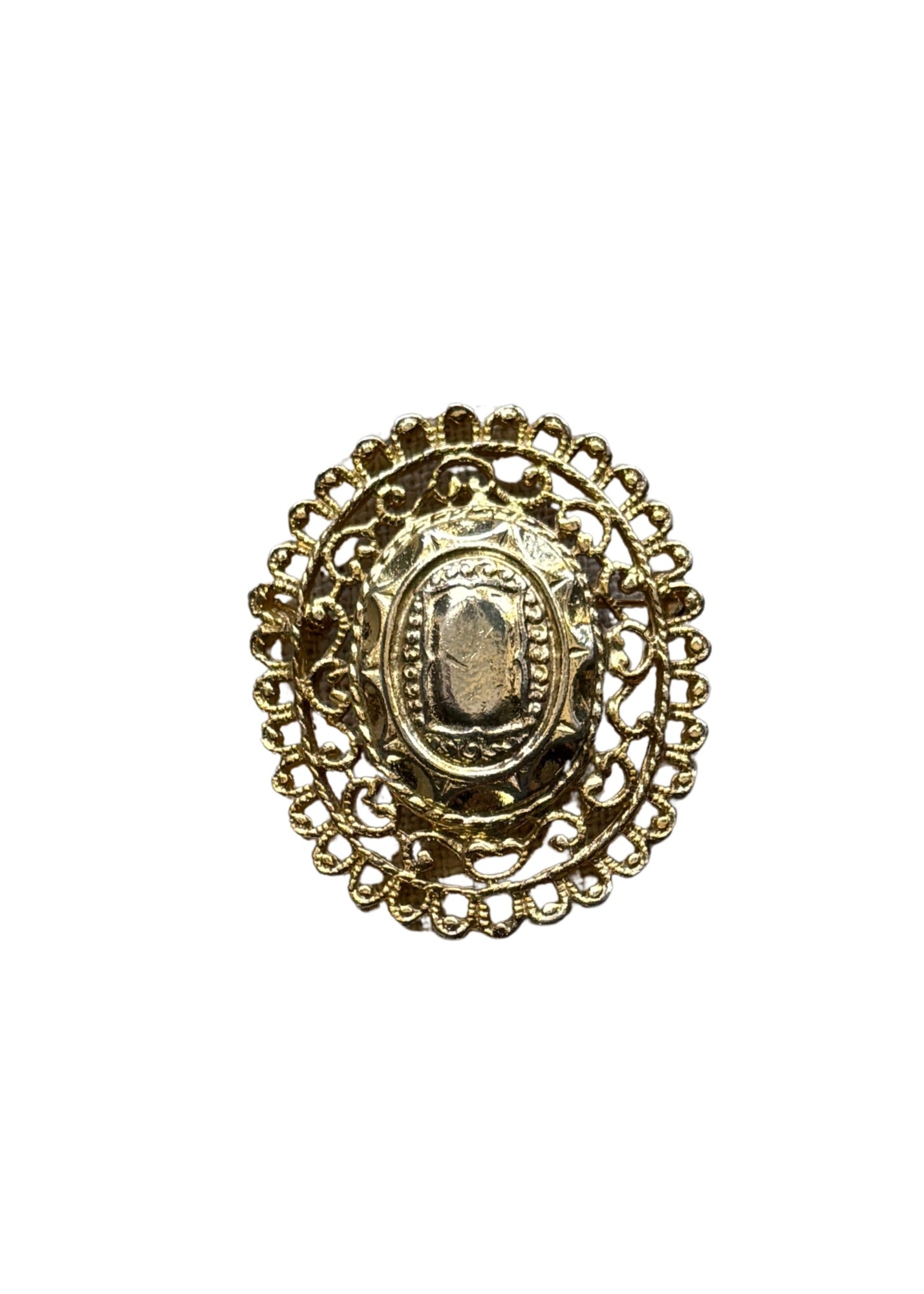 Vintage Gold Victorian Medallion  Brooch