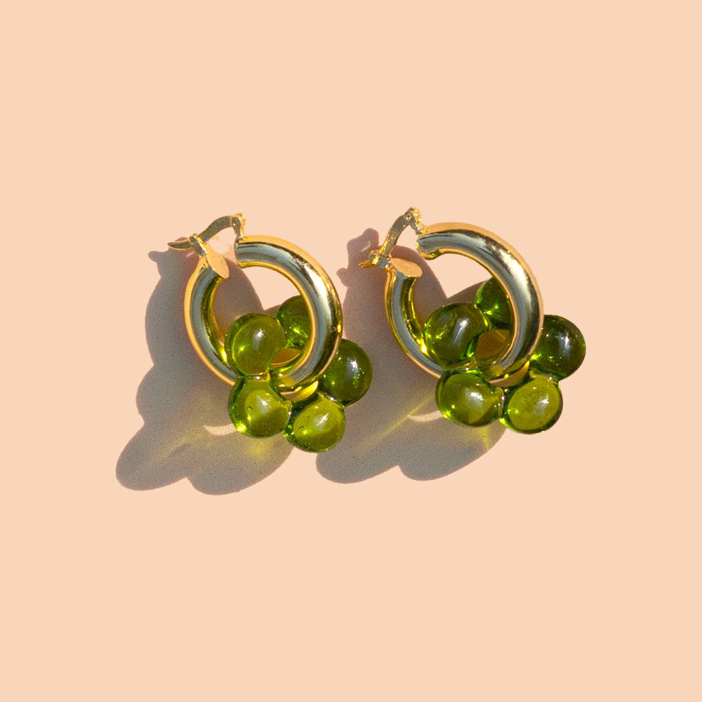 Dazy Glaze in Grass - 18K Gold Plated Hoop
