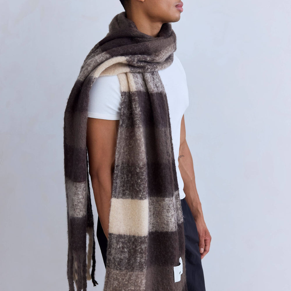
                      
                        The Reykjavik Scarf - 100% Recycled - Brown Check
                      
                    