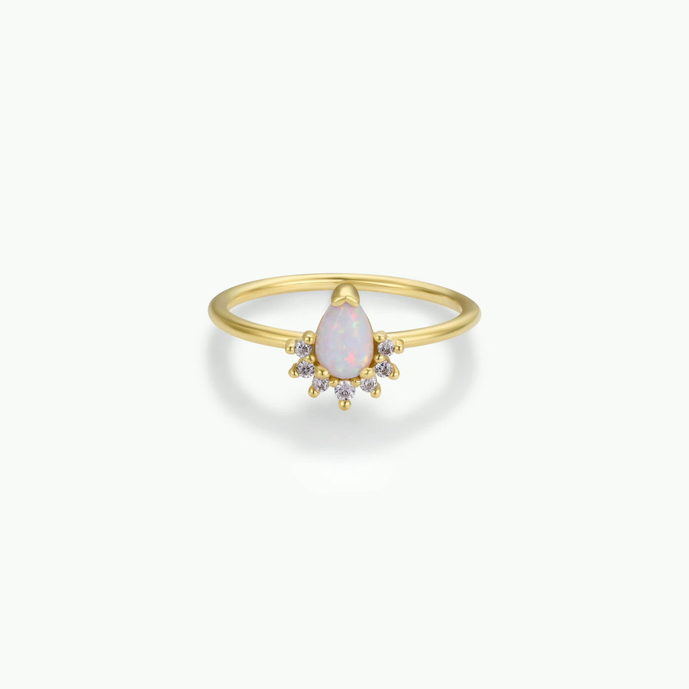 Gold Rings - Opal Burst CZ