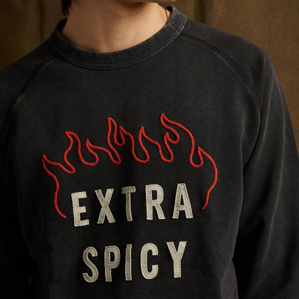 Extra Spicy Chainstitch & Felt Crewneck Sweatshirt - Unisex