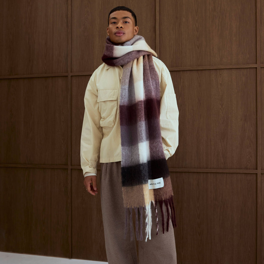 
                      
                        The Reykjavik Scarf - 100% Recycled - Purple/Brown
                      
                    