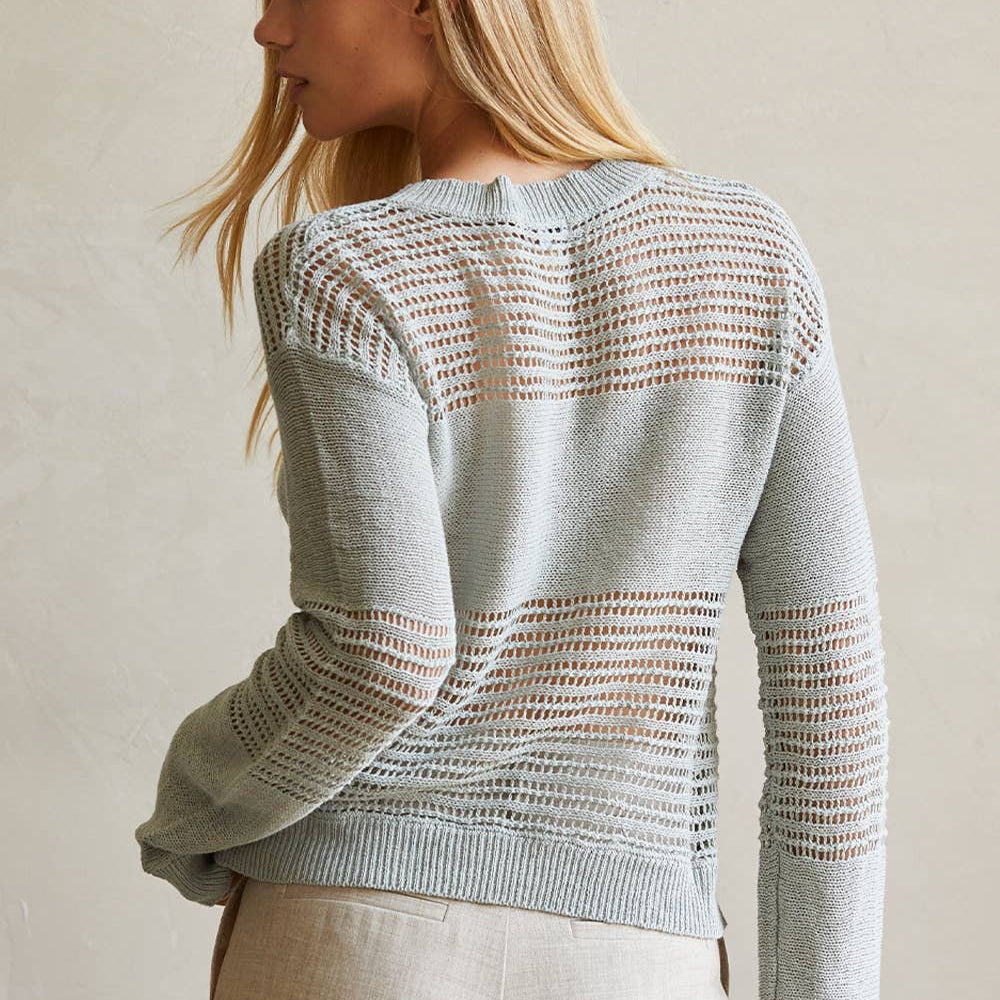 
                      
                        Donna Linen Cotton Mix Media Pullover
                      
                    