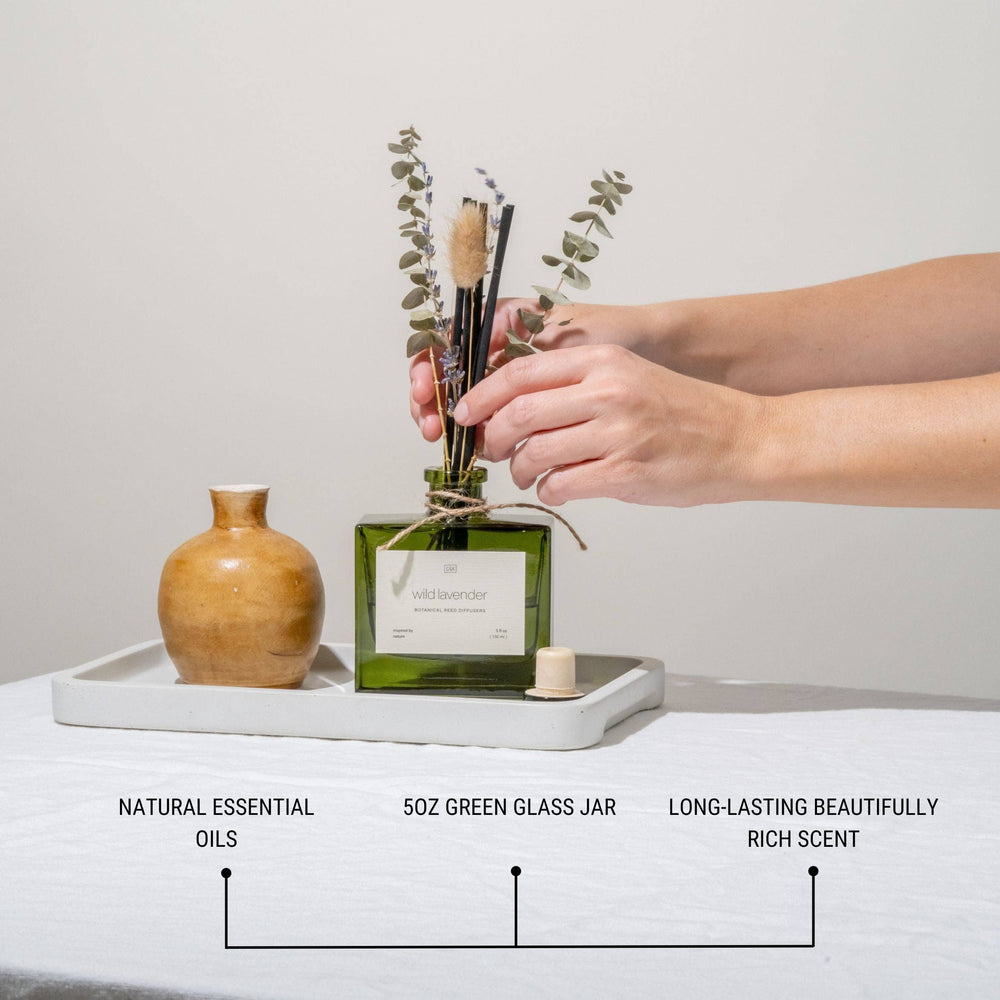 
                      
                        Green Glass Reed Diffuser with Flowers
                      
                    