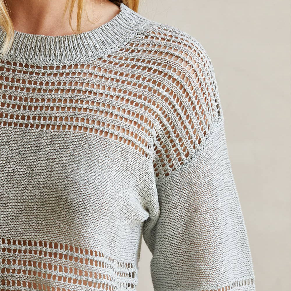 
                      
                        Donna Linen Cotton Mix Media Pullover
                      
                    
