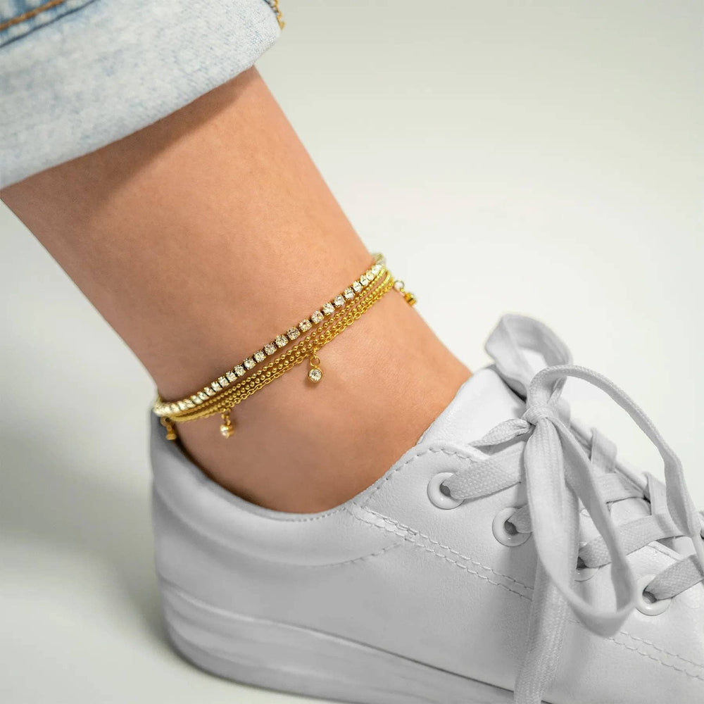 
                      
                        Clear Stone Charm Anklet
                      
                    