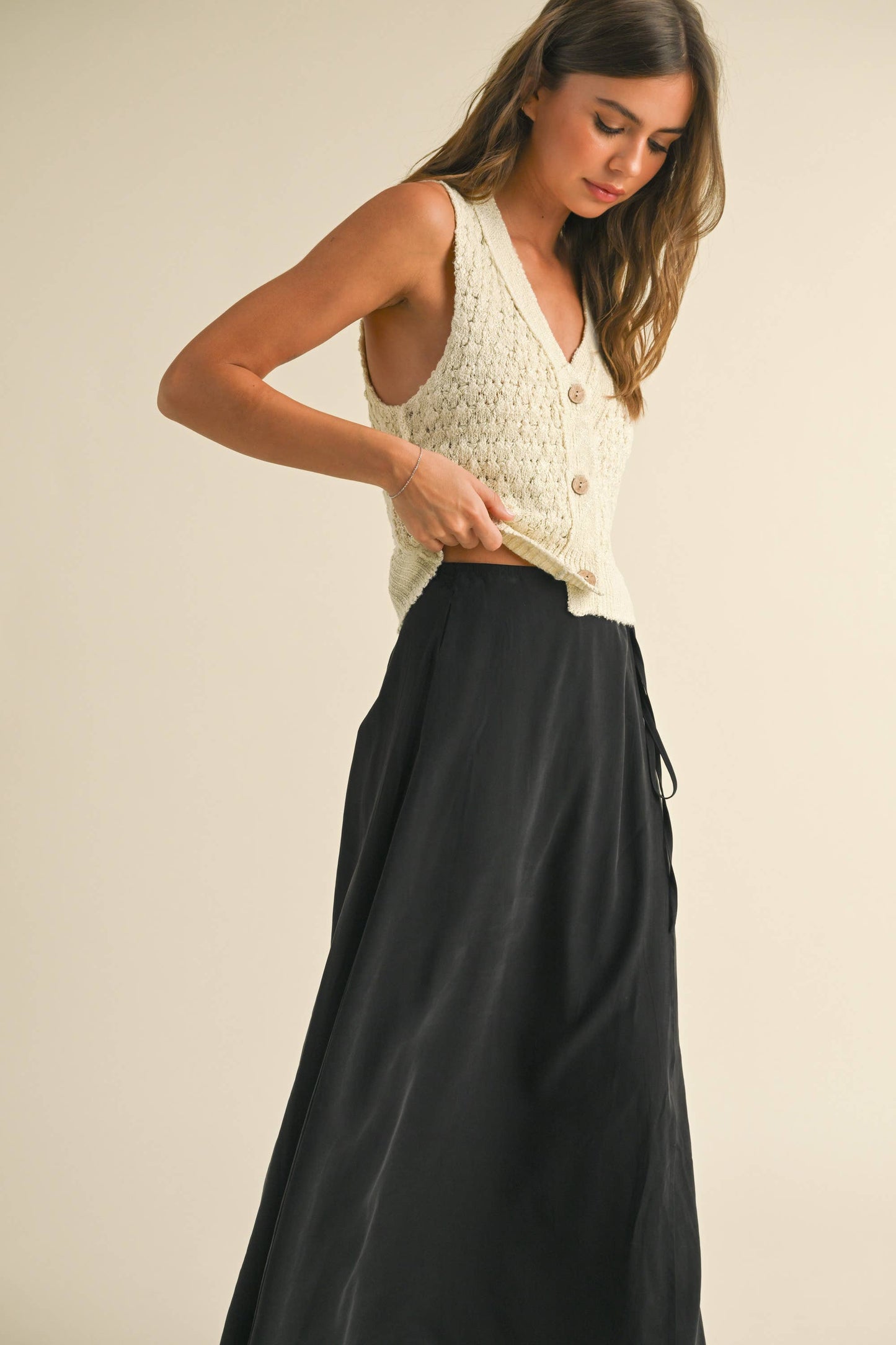 New Knitted Vest - Cream