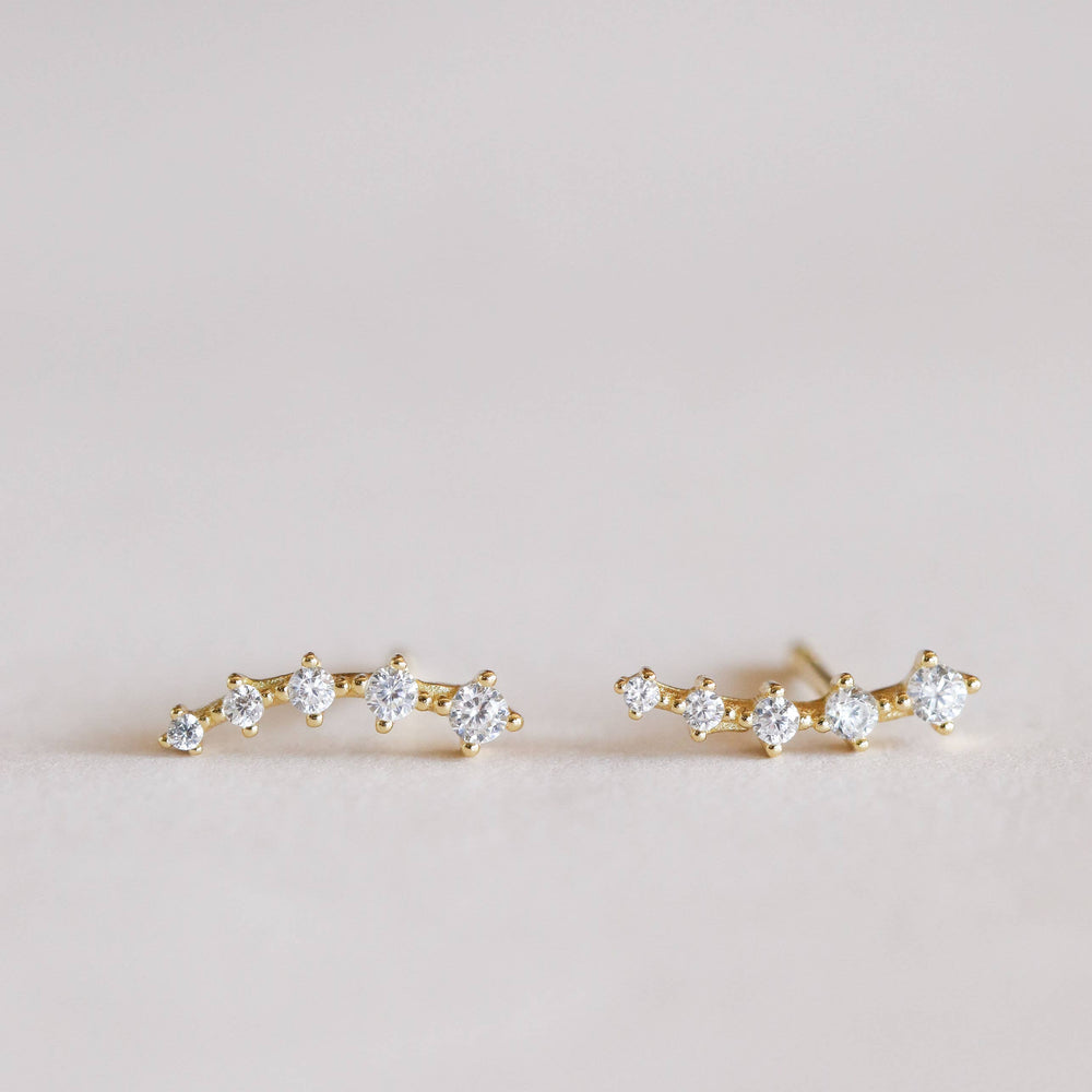 
                      
                        Crawler - White CZ - Gold Earrings
                      
                    