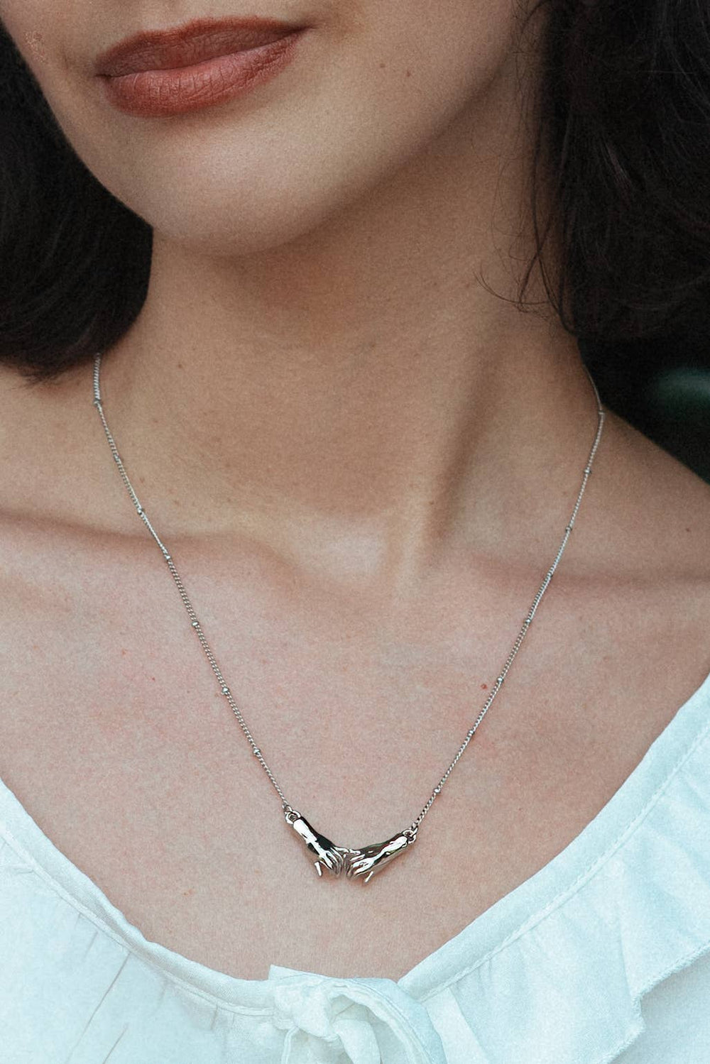 Script Necklace - Silver Rhodium Plated