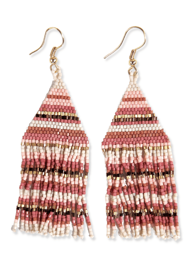 Lexie Fringe Earrings in Light Pink