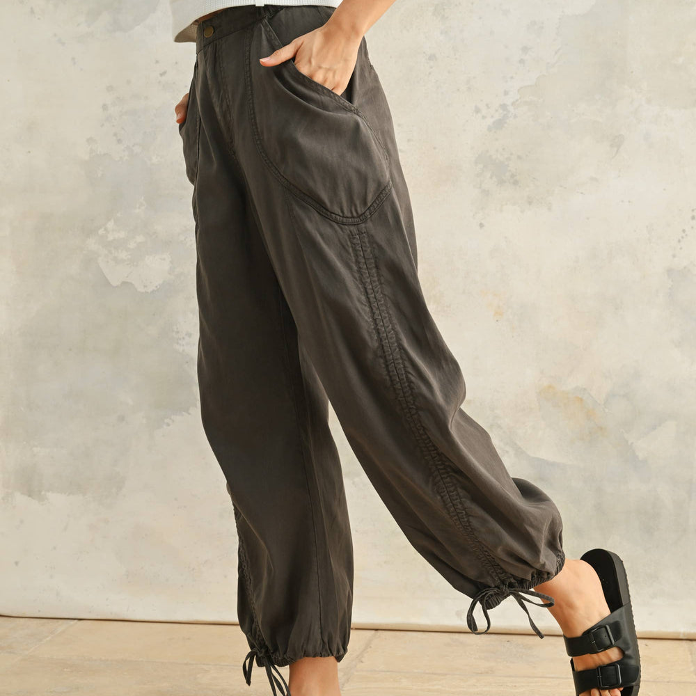 New Washed Drawstring On Bottom Pants