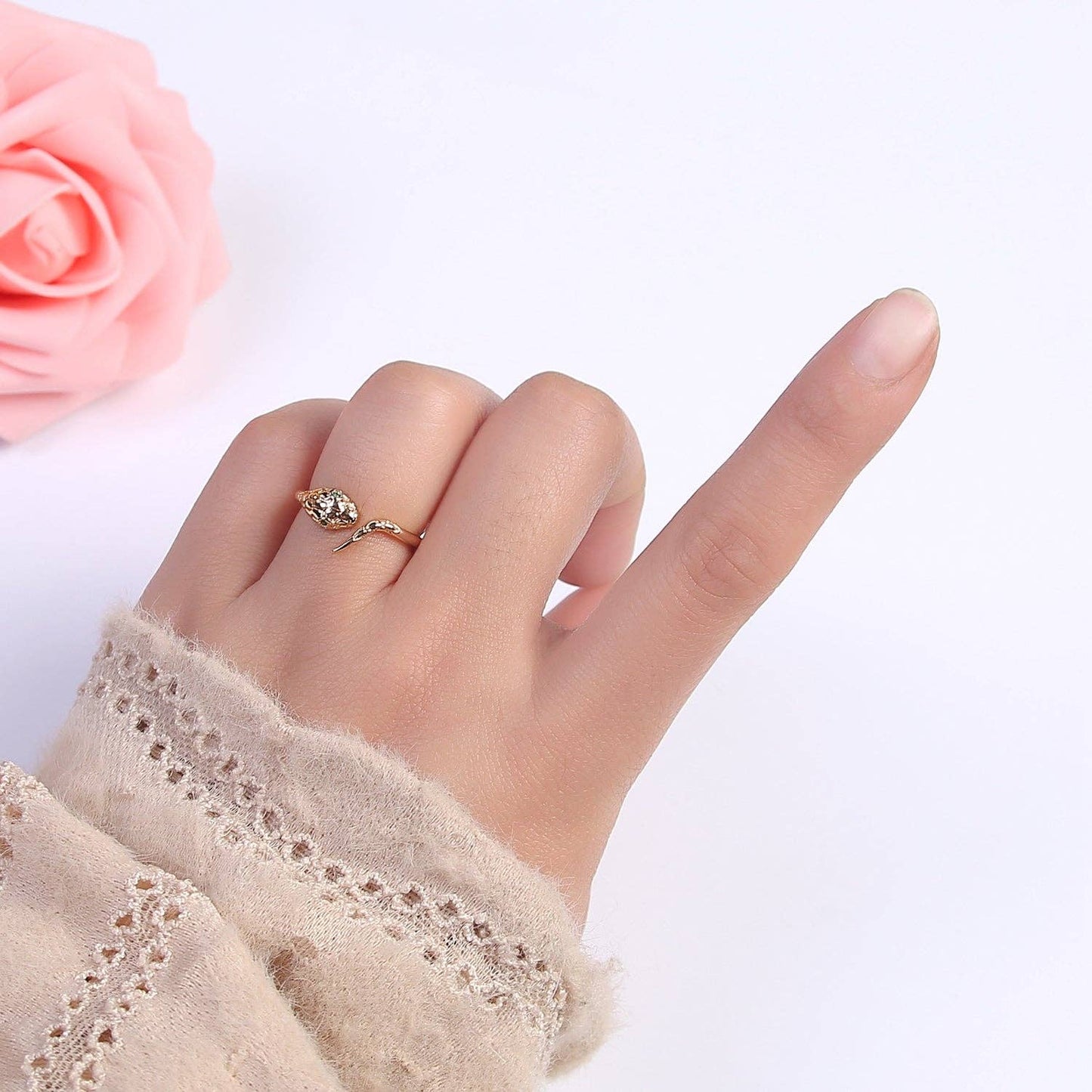 18k Gold Filled Dainty Snake Ring,Gold Snake Wrap Ring,Layer