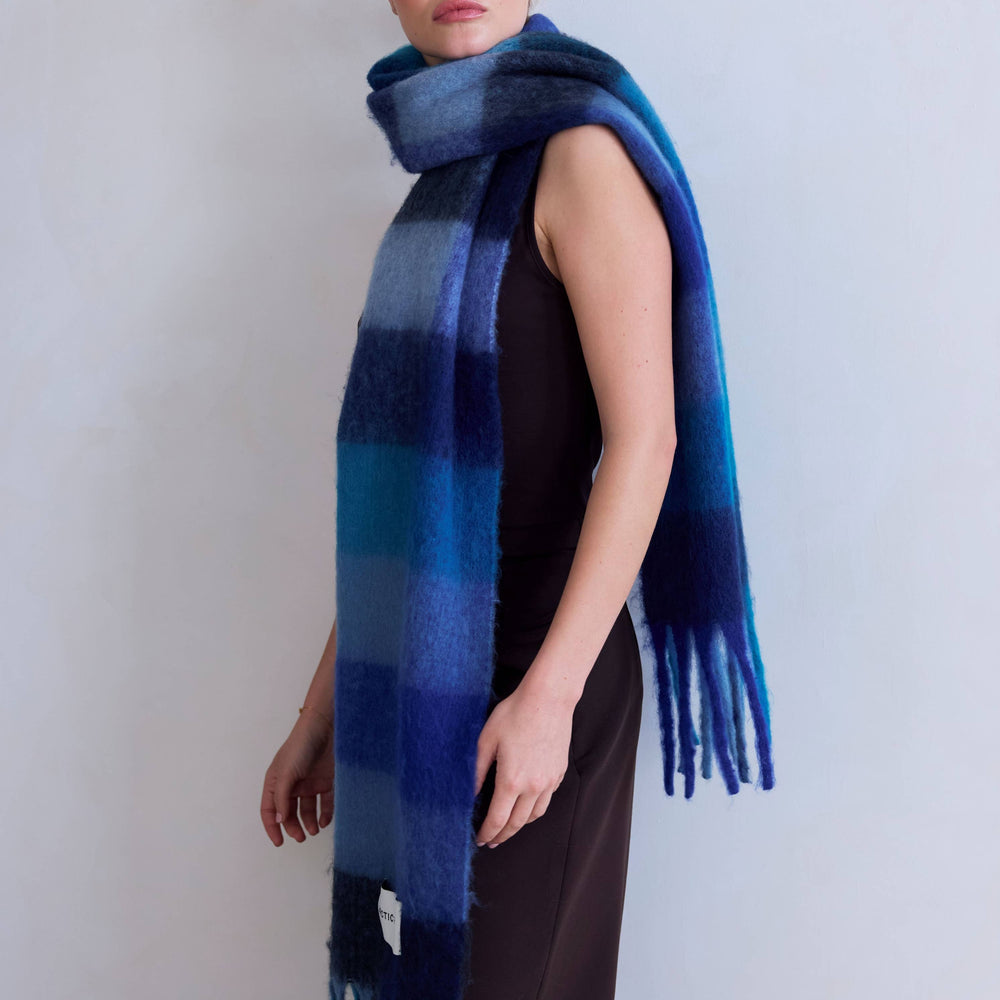 
                      
                        The Reykjavik Scarf - 100% Recycled - Blue Check
                      
                    