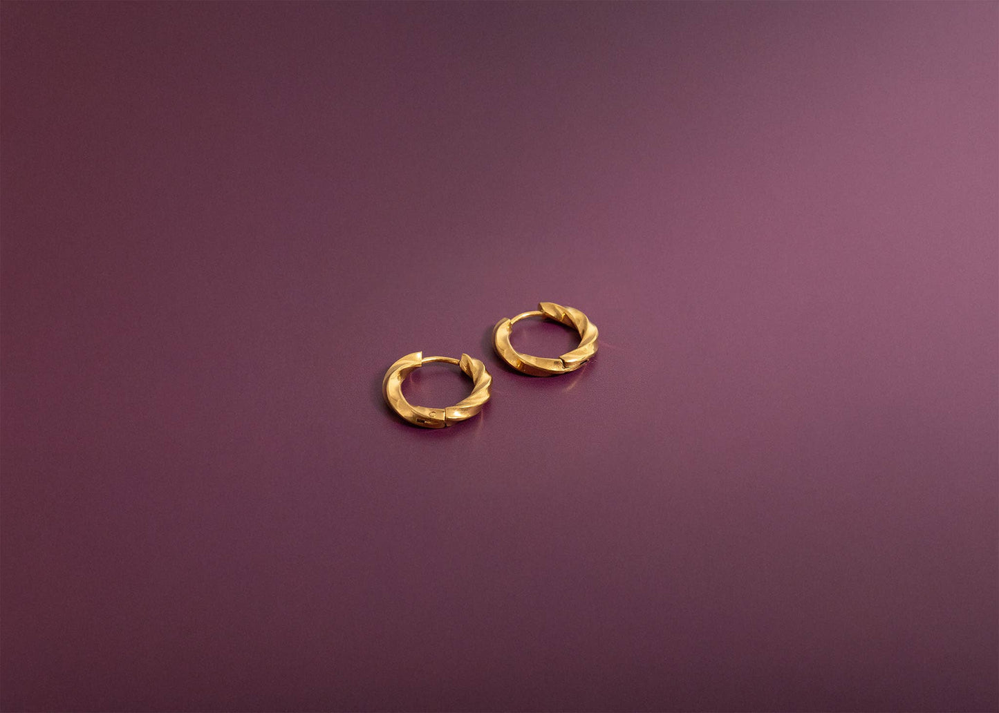 Textured Twisted Huggie Hoop Earrings