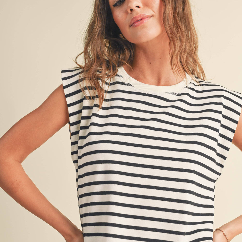 
                      
                        New Striped Sleeveless Top
                      
                    