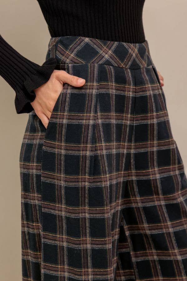 
                      
                        Claire Wide Leg Plaid Pants
                      
                    