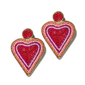 Rosie Heart Earrings Red
