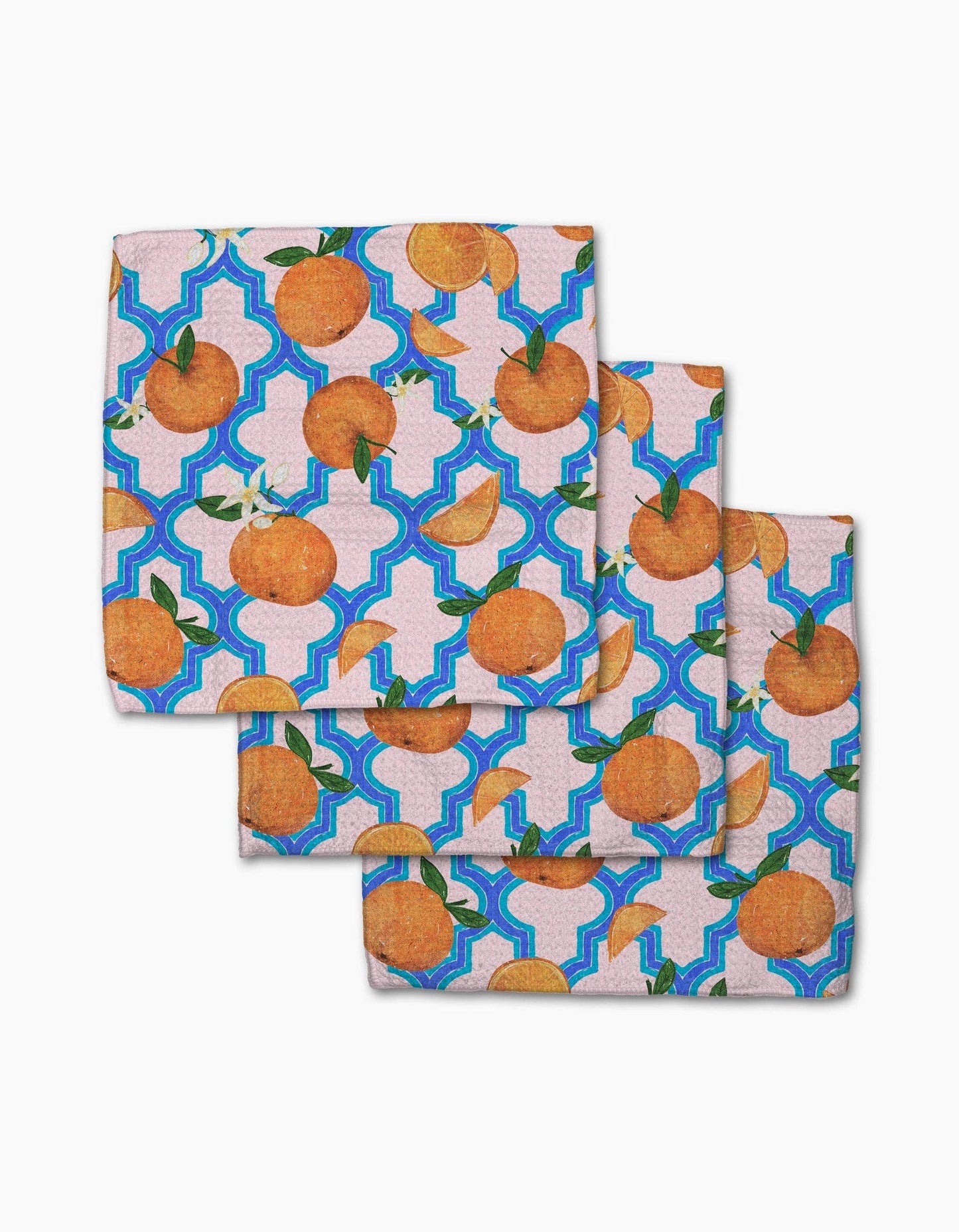 Orange Trellis Dishcloth Set