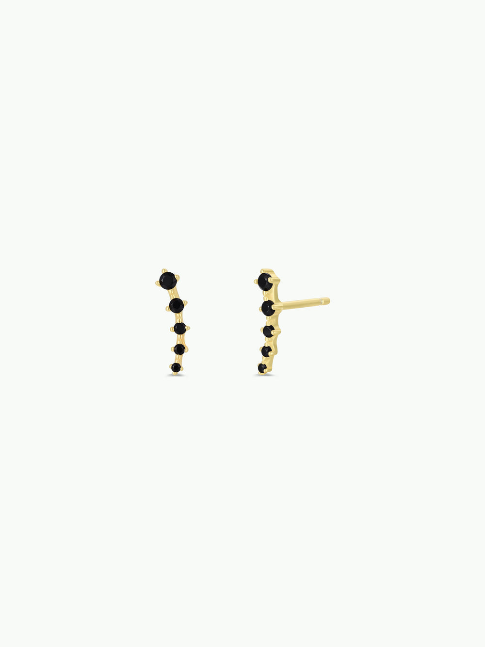 Crawler - Black CZ - Gold Earrings
