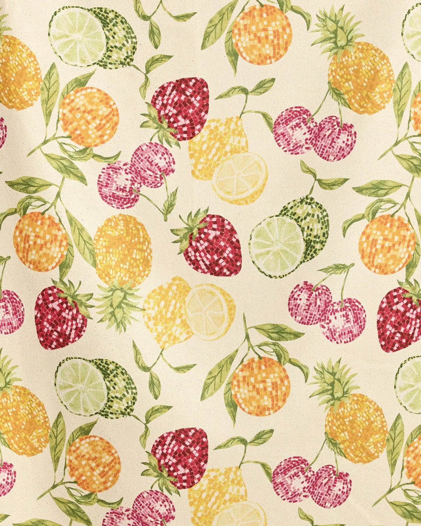 Disco Fruits Cream Beach Towel