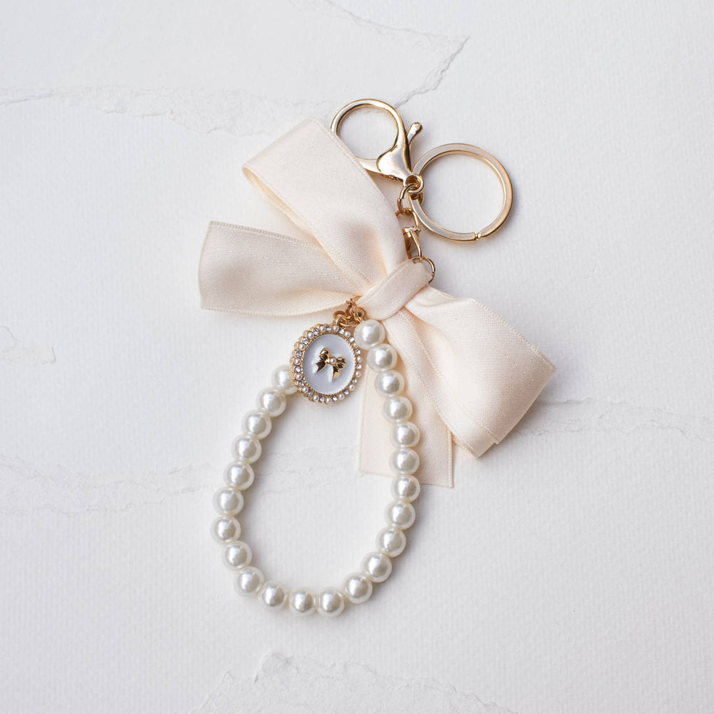 Ribbon & Pearl Bag Charm