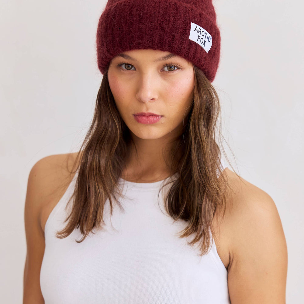 
                      
                        The Mohair Beanie - Cherry Burgundy
                      
                    