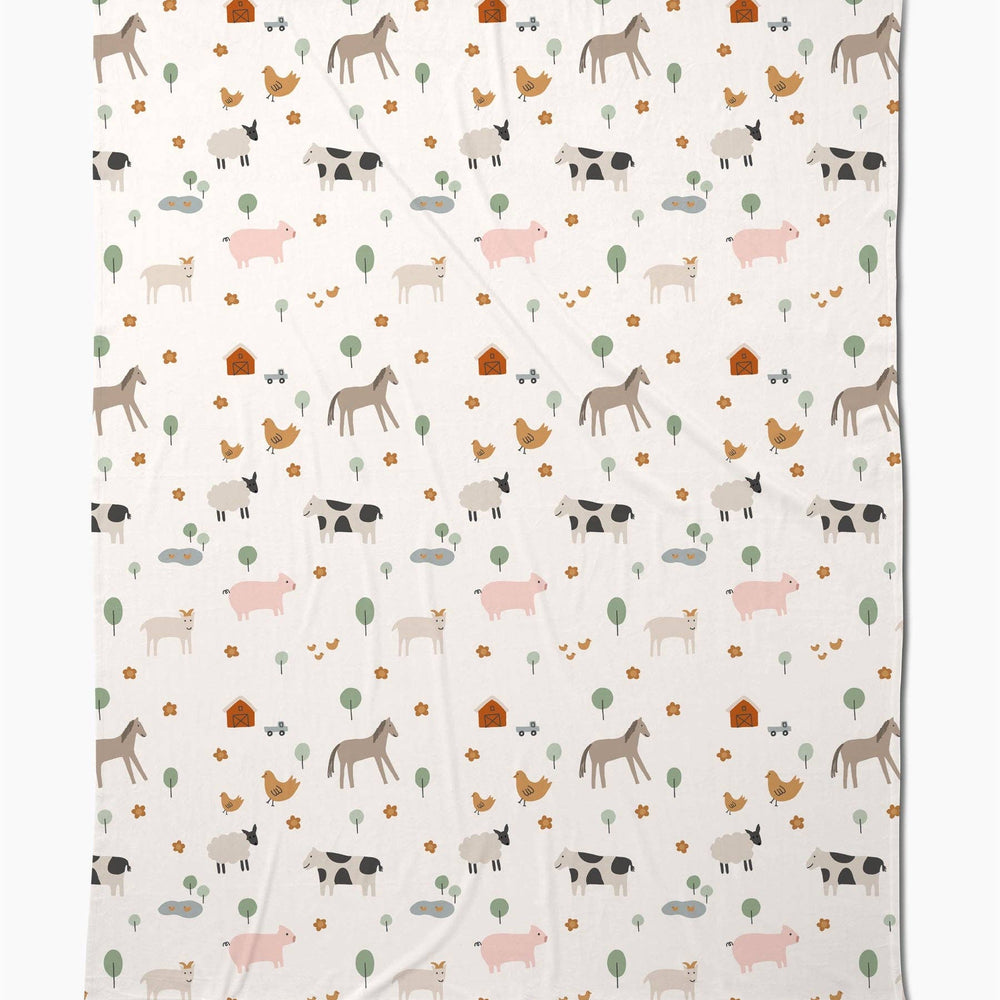Light Farm Animals Butter Blanket