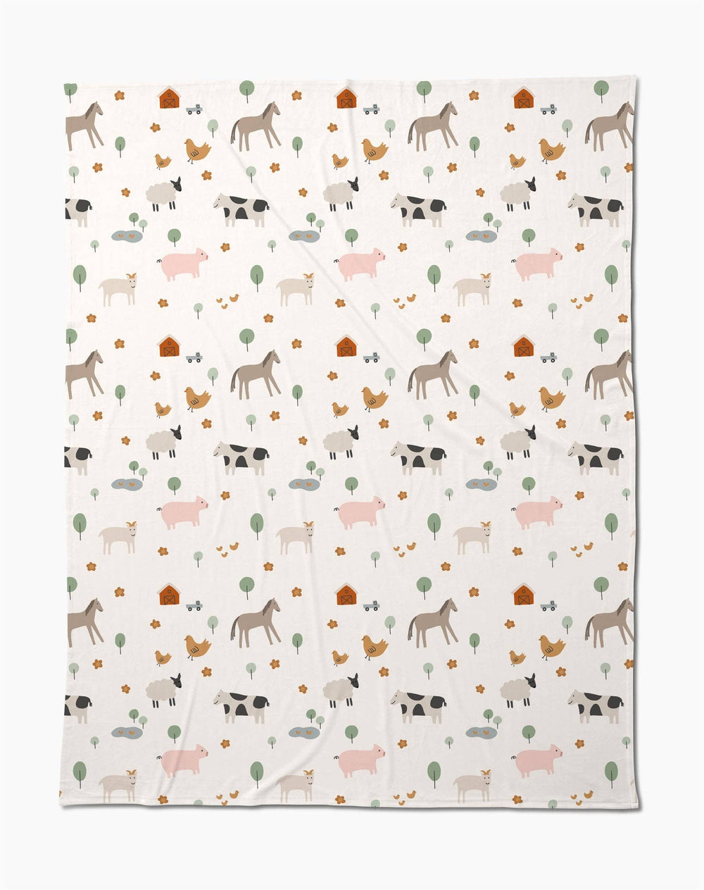 Light Farm Animals Butter Blanket
