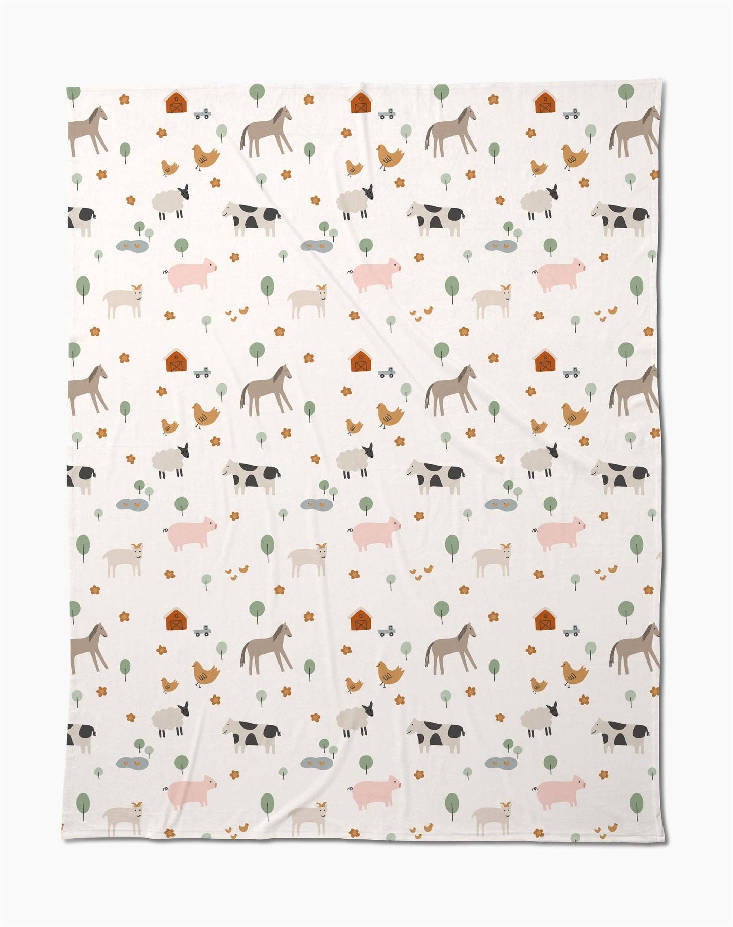 Light Farm Animals Butter Blanket