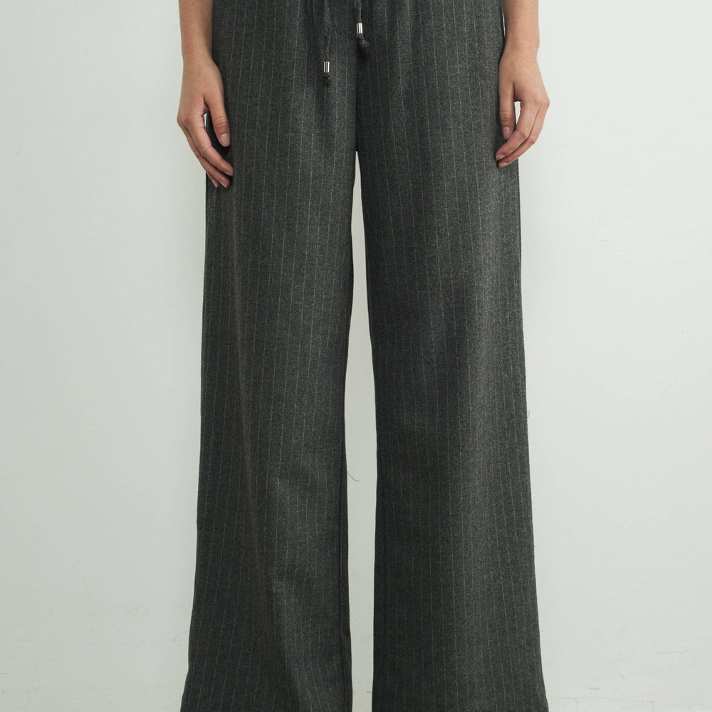 
                      
                        Pin-stripe Waist Elastic Tailored Pants
                      
                    