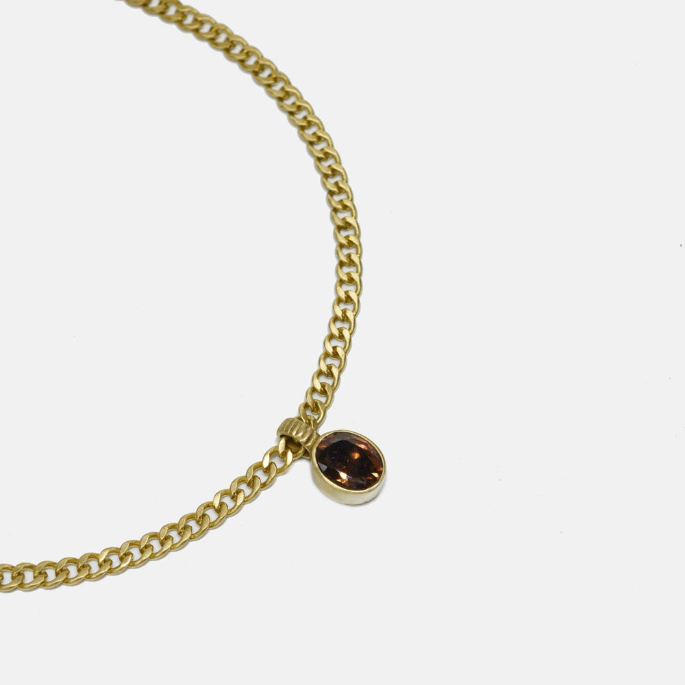 Smoky Quartz Pendant Necklace Chain