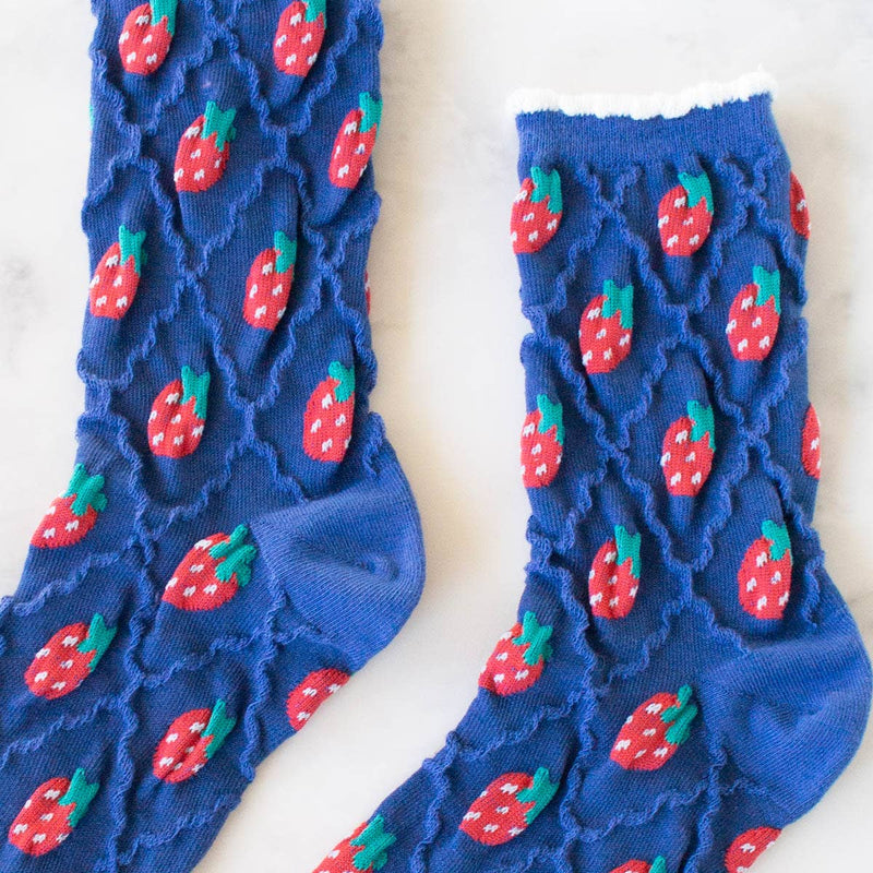 Retro Strawberry Casual Socks