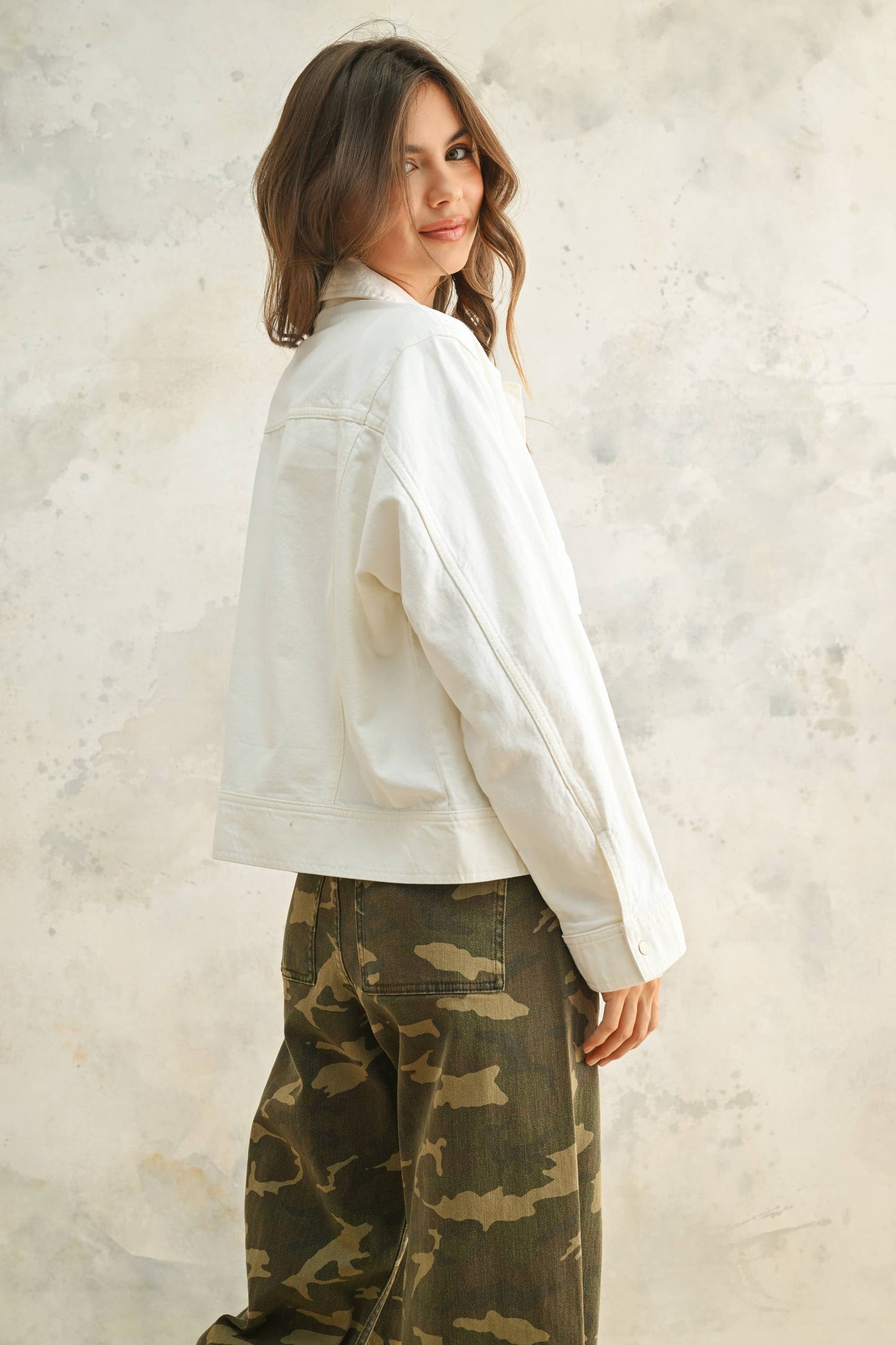 New Washed Cotton Jacket - White