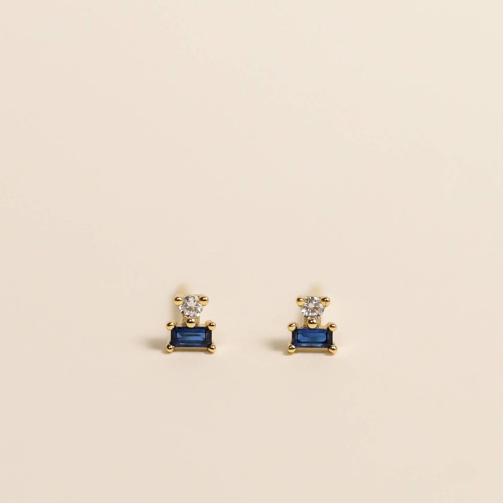 
                      
                        Double Stud Stack - Sapphire - Gold Earrings
                      
                    