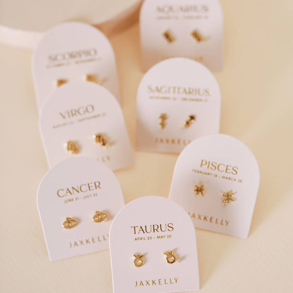 Zodiac Gold Earrings - Libra