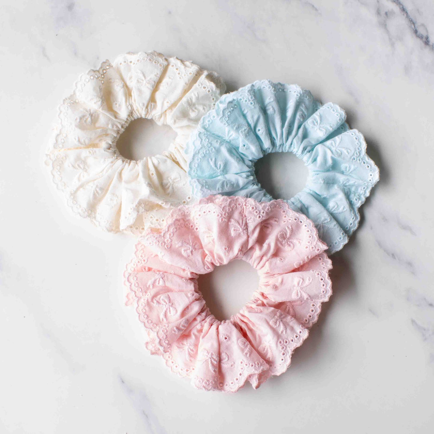 Ribbon Embroidery Lace Scrunchie