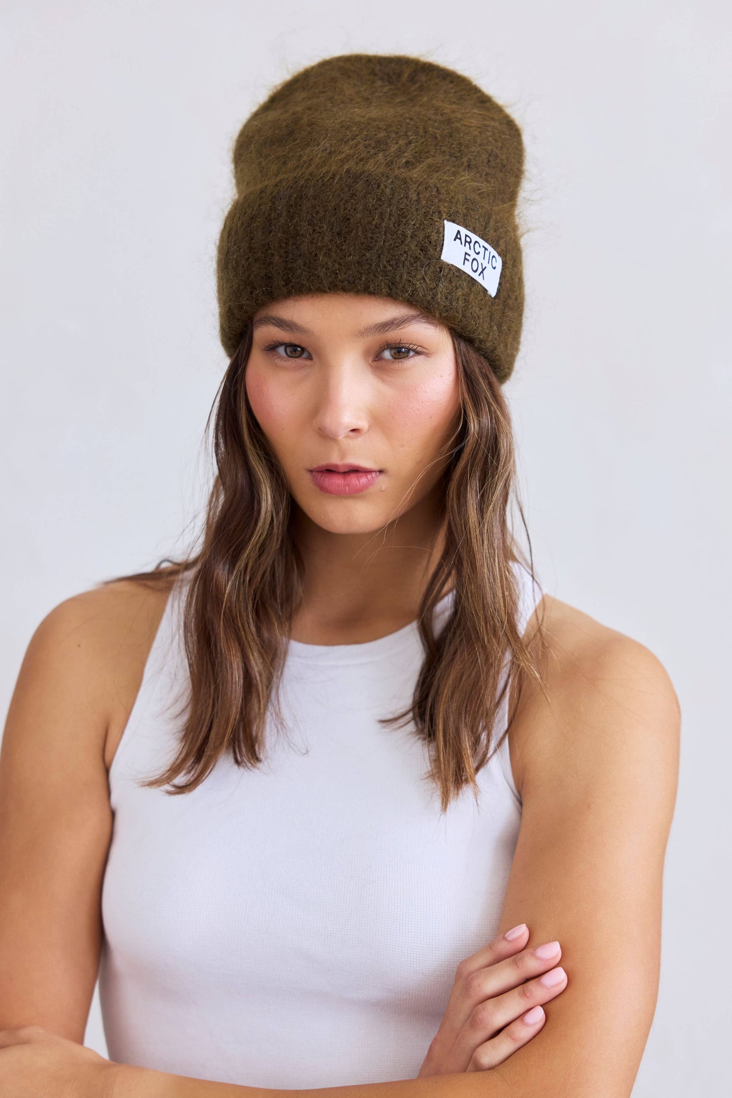 The Mohair Beanie - Khaki Green