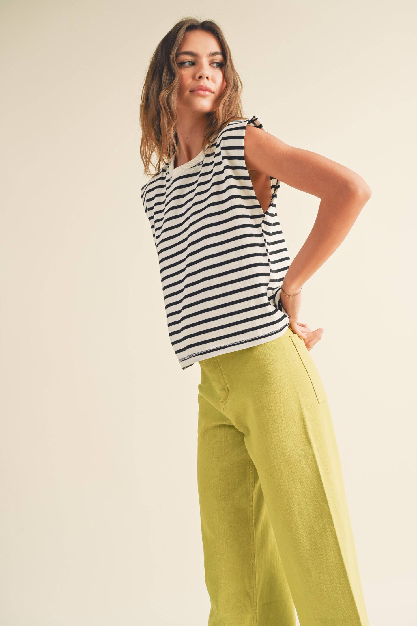 New Striped Sleeveless Top