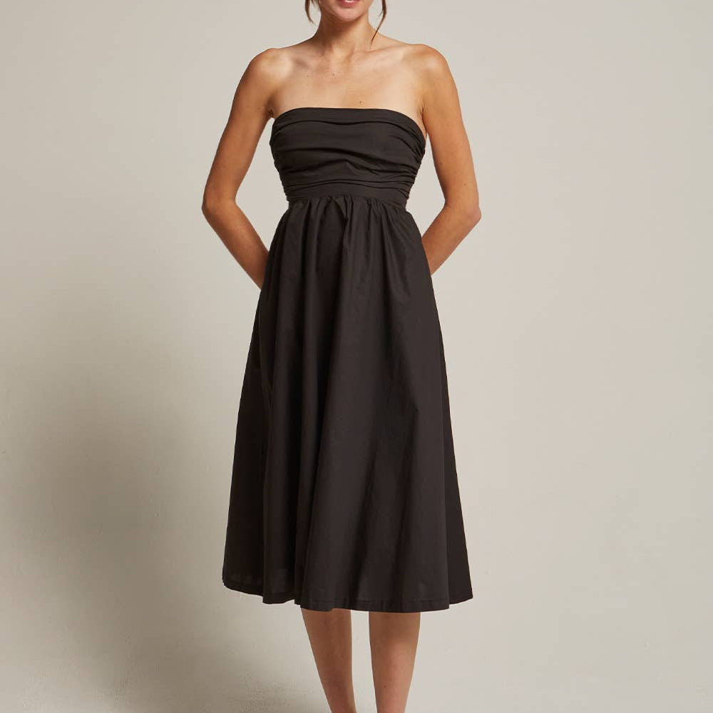 Kate Fit And Flare Back Tie Midi Dress